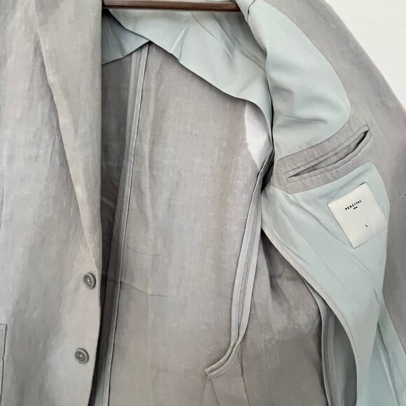Percival Tailored Linen Jacket in Light Blue - Picture 5 of 8